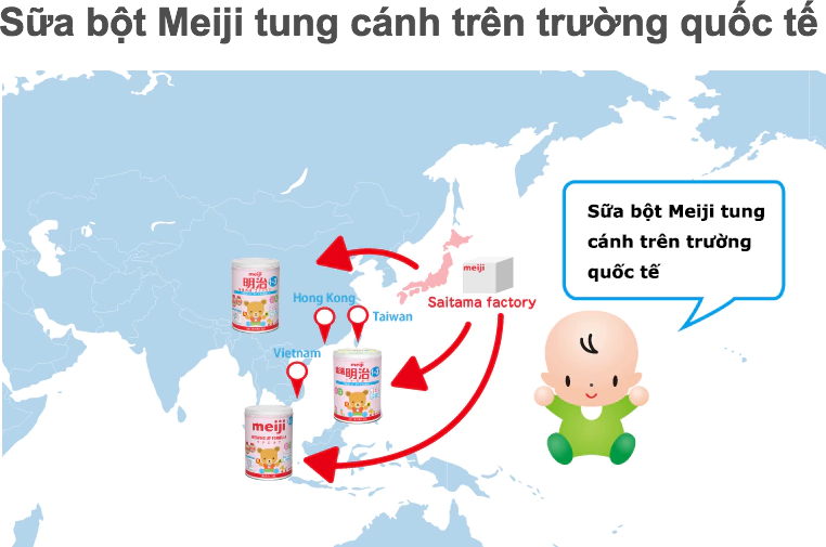 Sữa bột Meiji tung cánh trên trường quốc tế