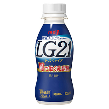 写真：明治プロビオヨーグルトLG21ドリンクタイプの商品パッケージ