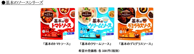 写真：「基本のソース」シリーズの商品パッケージ