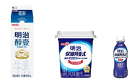 写真：明治醇壹牛乳 950ml、明治ブルガリアヨーグルト プレーン400g、明治ブルガリアのむヨーグルト 原味 180gの商品パッケージ