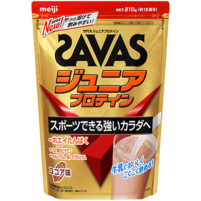 写真：「ザバス ジュニアプロテイン ココア味」の商品パッケージ