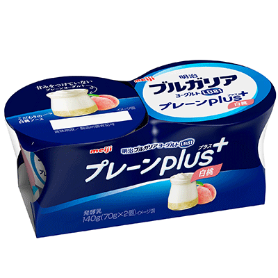 写真：「明治ブルガリアヨーグルトLB81プレーンplus 白桃」の商品パッケージ