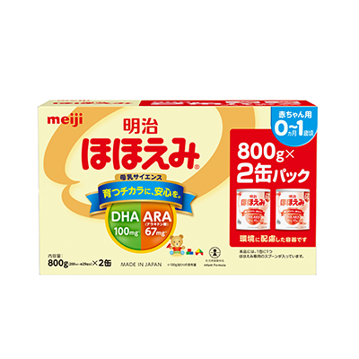 画像：「明治ほほえみ2缶パック（800g✕2）」の商品パッケージ