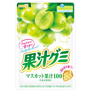 画像：「果汁グミマスカット」（54g）の商品パッケージ