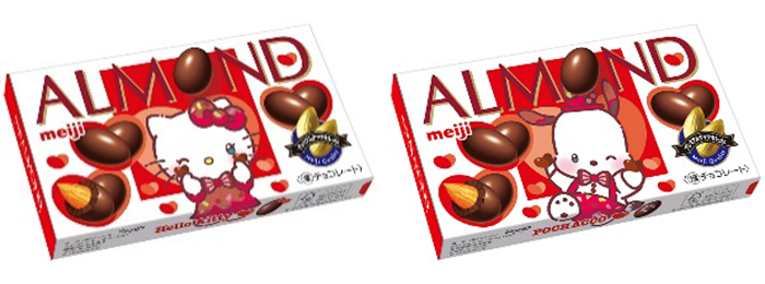 画像：「アーモンドチョコレート サンリオキャラクターズ  (全2絵柄)」の商品パッケージ