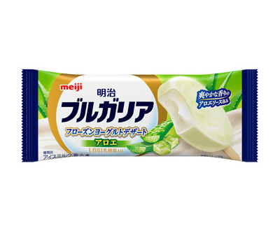 画像：明治ブルガリア フローズンヨーグルトデザート アロエ（73ml）」の商品パッケージ