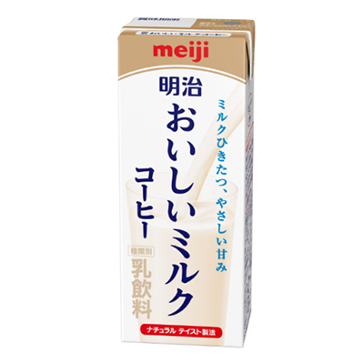 画像：「明治おいしいミルクコーヒー」（200ml）の商品パッケージ