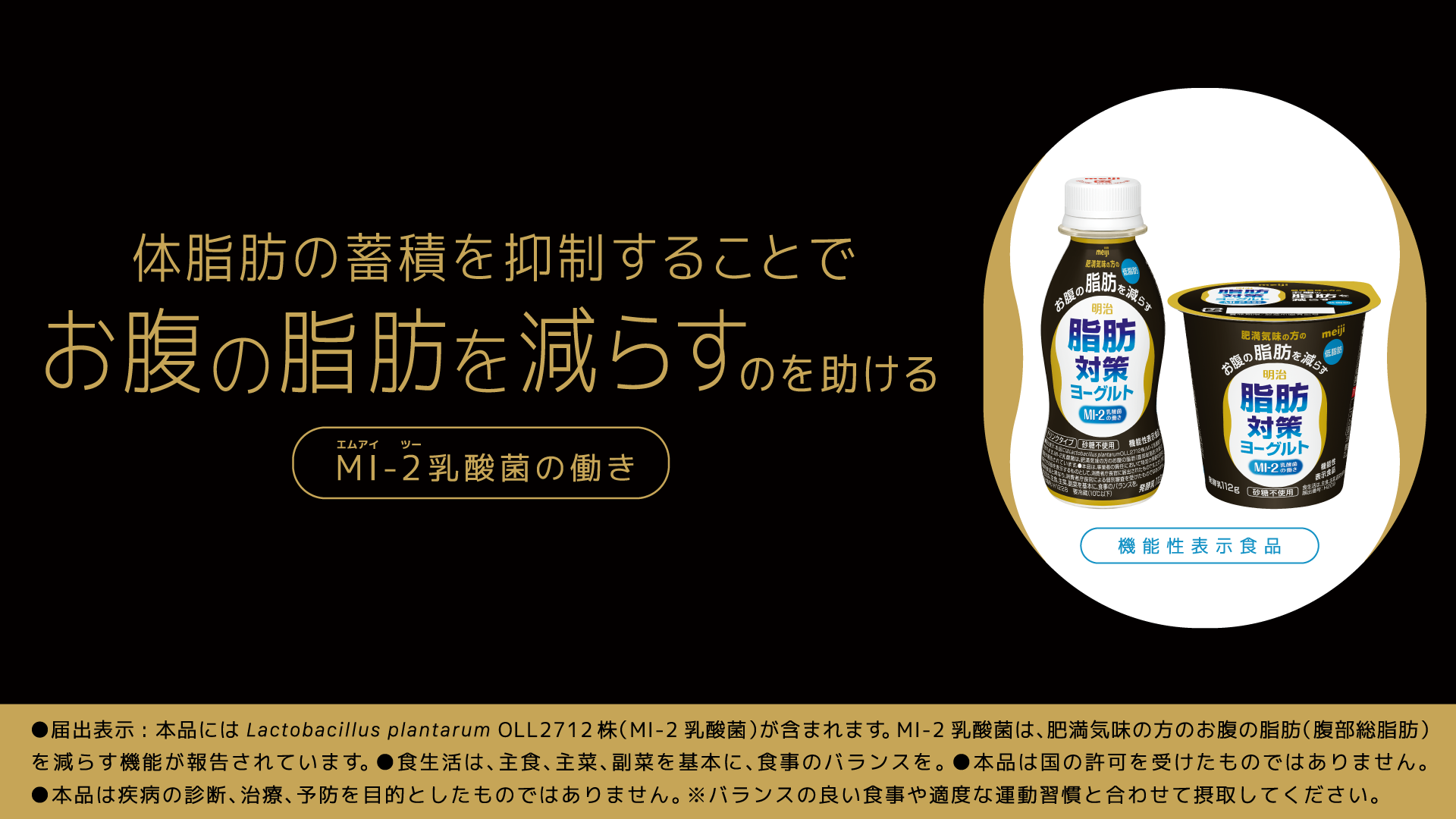 体脂肪の蓄積を抑制することでお腹の脂肪を減らすのを助ける MI-2乳酸菌の働き 機能性表示食品
