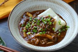 きのこの餡かけカレー餅
