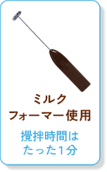 ミルクフォーマー：攪拌時間はたった１分