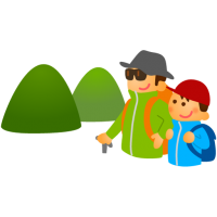 パパと子供（山登り）