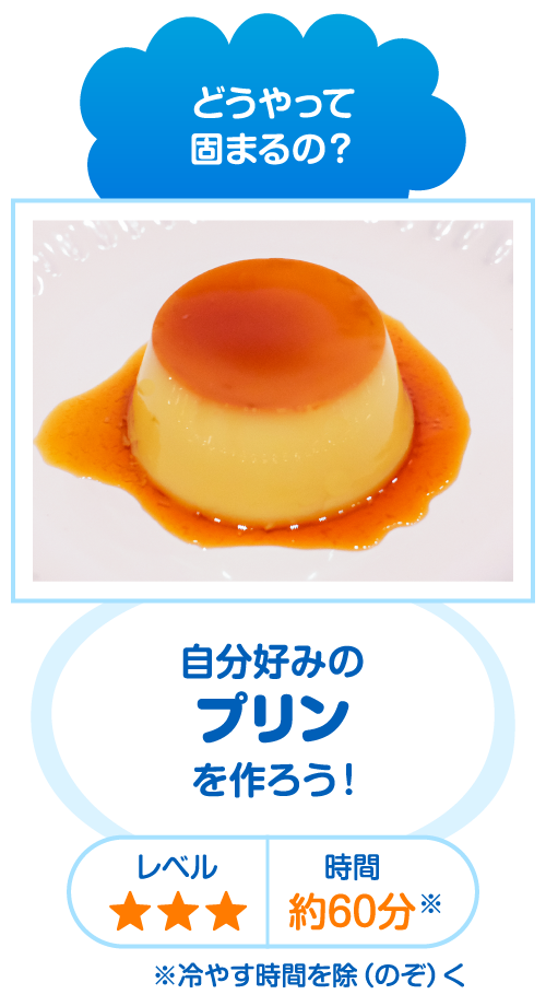 どうやって固まるの？自分好みのプリンを作ろう！