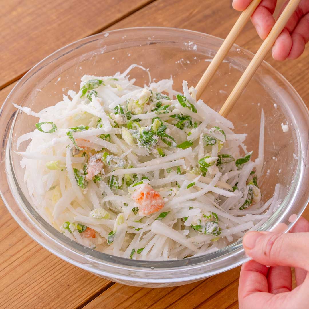 えびとチーズ入り大根もち 作り方2 画像180