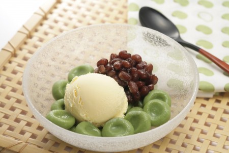 抹茶白玉アイス