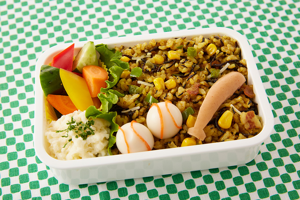 チーズとひじきの玄米カレーチャーハン