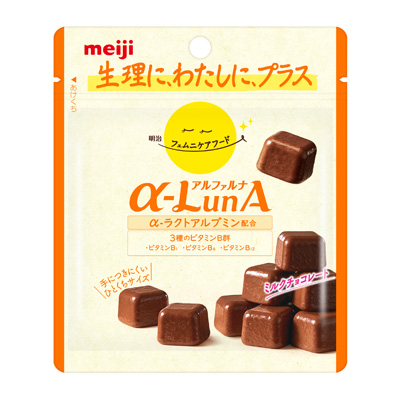 写真:明治フェムニケアフード α-LunAミルクチョコレート 42g