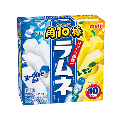写真:明治 角10棒 ラムネ ヨーグルト風味&レモン 42ml ×2種 × 各5本