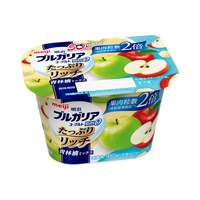 写真:明治ブルガリアヨーグルト脂肪0 たっぷりリッチ青林檎ミックス 180g