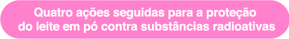 Quatro ações seguidas para a proteção
do leite em pó contra substâncias radioativas