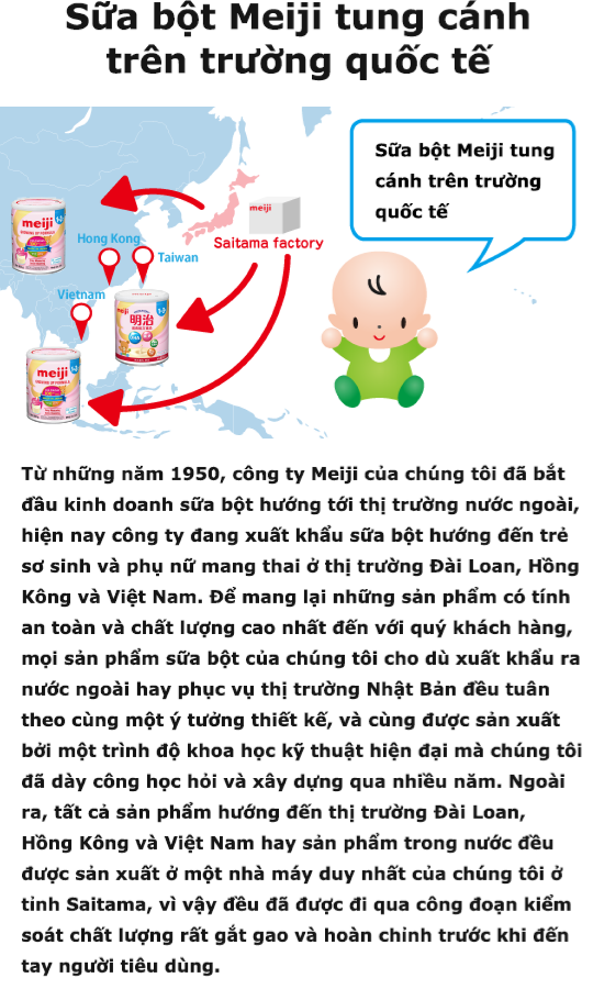 [Sữa bột Meiji tung cánh trên trường quốc tế]Sữa bột Meeiji tung cánh trên trường quốc tế