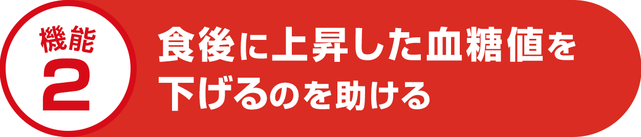 機能２　食後に上昇した血糖値を下げるのを助ける
